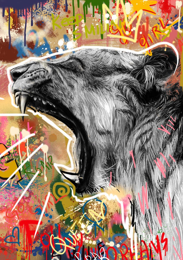 Plakat Graffiti Lion nr 2