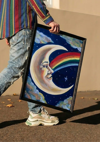 Moon and Rainbow - Art By Biba