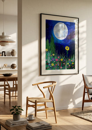 Moonlit Wildflowers - Art By Biba