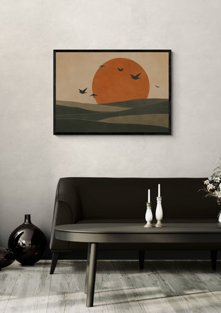 Terracotta Abstract Landscape – Minimalist Earthy Harmony - TimlessArtworks