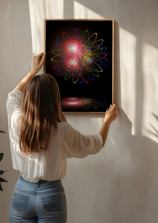 Light and Energy by Walter Zettl being hung on a sunlit wall