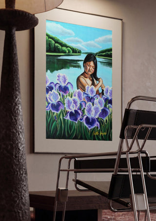 Awakening by Nella Hajdu framed in a dim room beside a tubular steel chair