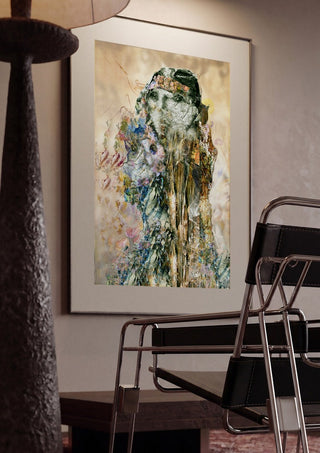 The Little People by Henrik Kock framed in a dim room beside a tubular steel chair