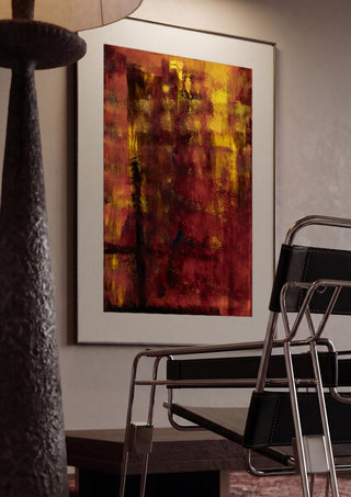 Einmal um die Welt by Sophie Schillen framed in a dim room beside a tubular steel chair
