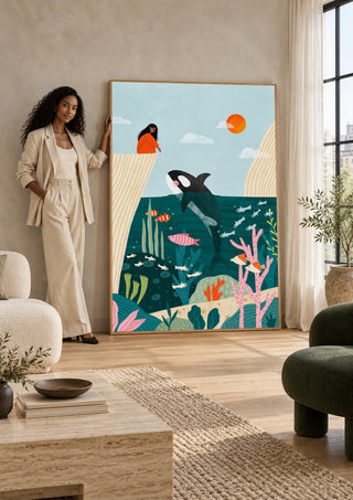 Girl Watches Ocean Life - Bea Müller
