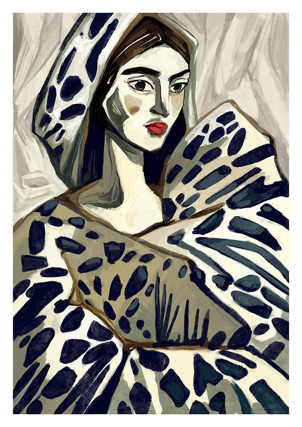 Abstract portrait of a woman with bold brushstrokes, featured artwork for Dreams Of Home by David Wolf.