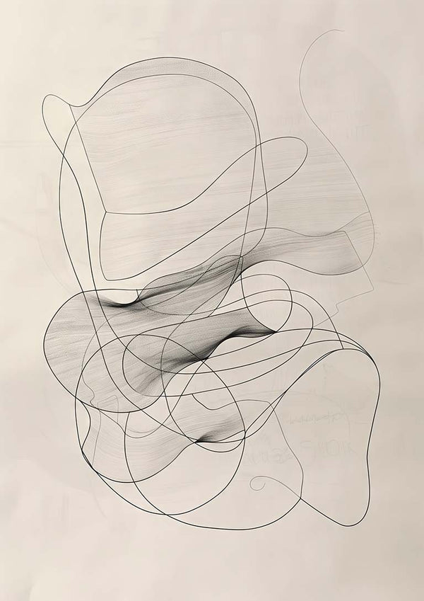 Abstract line art featured on the Labyrinth of Dreams product page, with flowing and overlapping black lines.