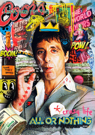 Collage-style cover art for Scarface Vol. 2 - Ricardo Noble, featuring a suited man with bold pop art elements.