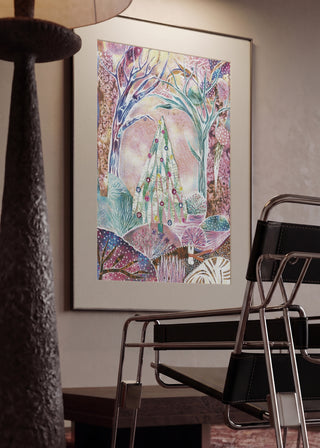 Believe in Magic by Enikő Marosváry-Kramcsák in a mounted frame in a modern interior