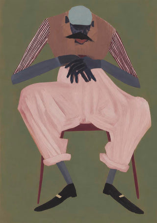 The Long Wait seated figure portrait poster by Martin Zen