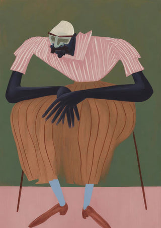 Mr. Ochre bearded seated figure portrait poster by Martin Zen