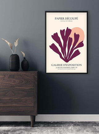 Plakat „Fioletowy koral” w technice découpage