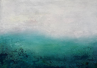 Teal Horizon by Marina Agre - misty teal band under a pale grey sky