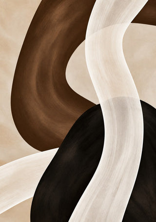 Dune and Shadow by Martina Karlsson - a cream ribbon curving over brown and black shapes