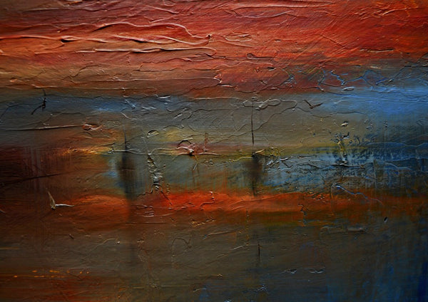 Red Horizon by Justyna Kopania - a band of deep red over blue-grey and brown in thick paint
