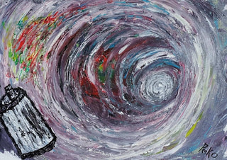 Oltre l'immaginazione - Beyond imagination by PeKo - a vortex of white, red, blue and green