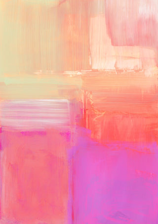 soft atmospheric composition by Iris Lehnhardt - pink and magenta blocks under pale yellow and coral