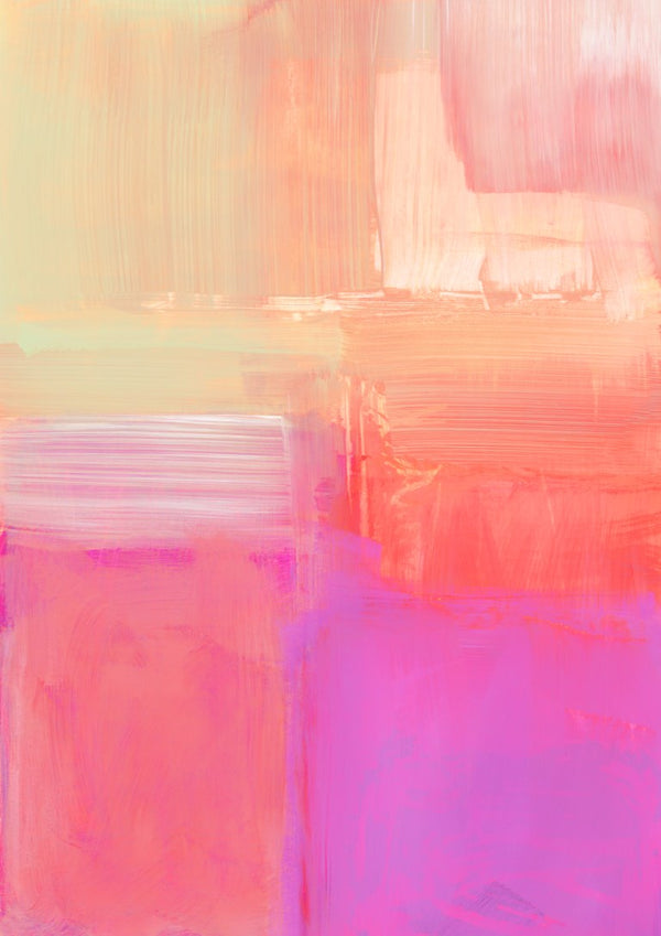 soft atmospheric composition by Iris Lehnhardt - pink and magenta blocks under pale yellow and coral