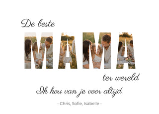 Gepersonaliseerde fotocollage poster - De beste MAMA ter wereld [lang:nl]
