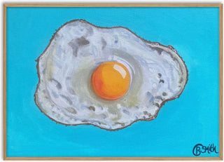 Fried Egg on Blue - Art By Biba