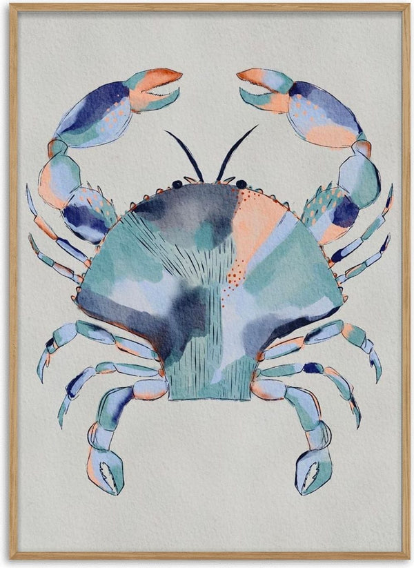 Coastal Blue Crab Painting - Nikita Jariwala