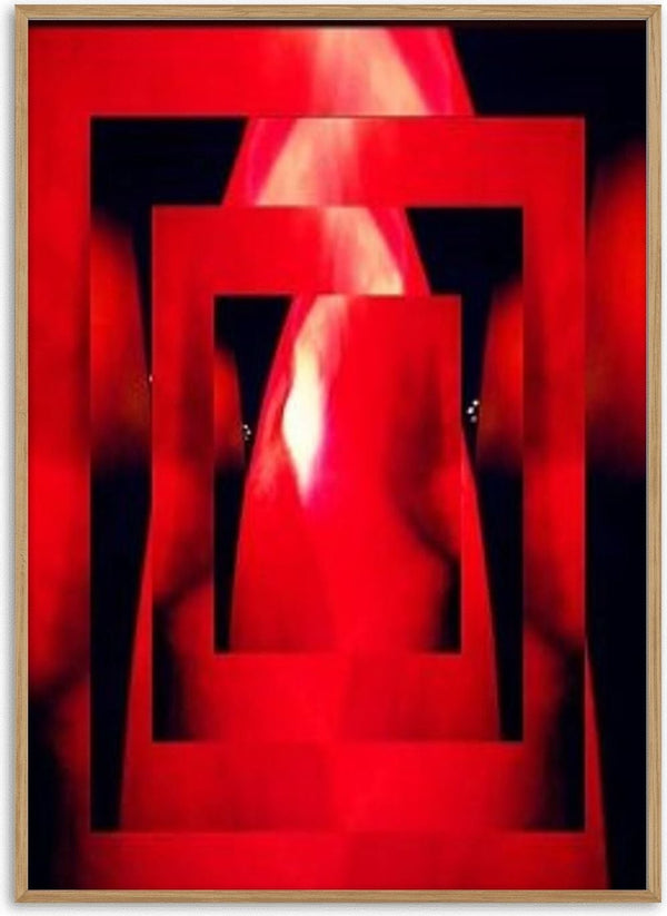 Corazon by Carlos Enrique Gozalo Ara - rectangular openings running back into depth, lit deep red