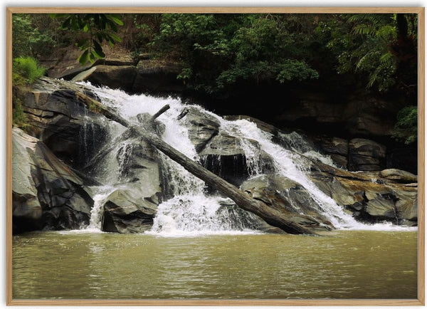 Doi Inthanon by Elefteria - a waterfall over dark rocks in the jungle outside Chiang Mai