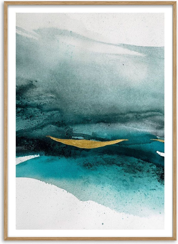 Emerald paradise by Tania Zubareva - emerald and teal washes with a band of gold across the middle
