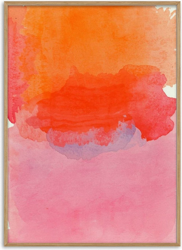 From sunset to sunrise by Ohkimiko - watercolour bands of orange, scarlet and pink