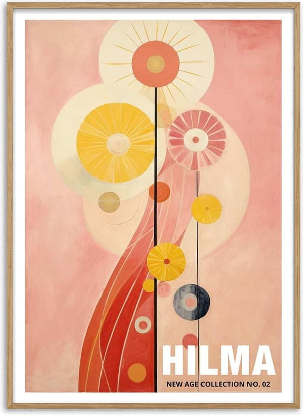 Abstract floral artwork in yellow, pink, and orange tones for Hilma No 02 - Tara Green product page.