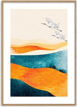 japanese cranes #2 kunstposter