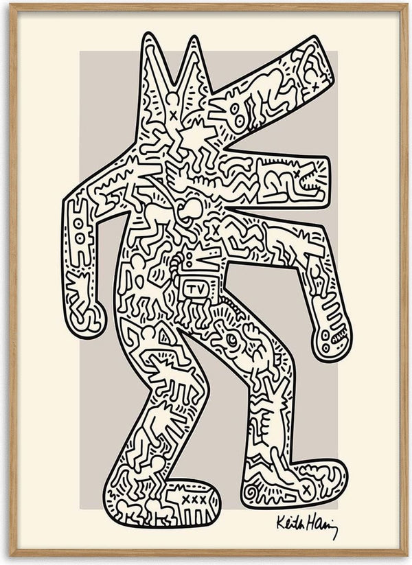 Krokodil artwork by Keith Haring featuring a crocodile figure filled with dynamic, abstract line drawings.