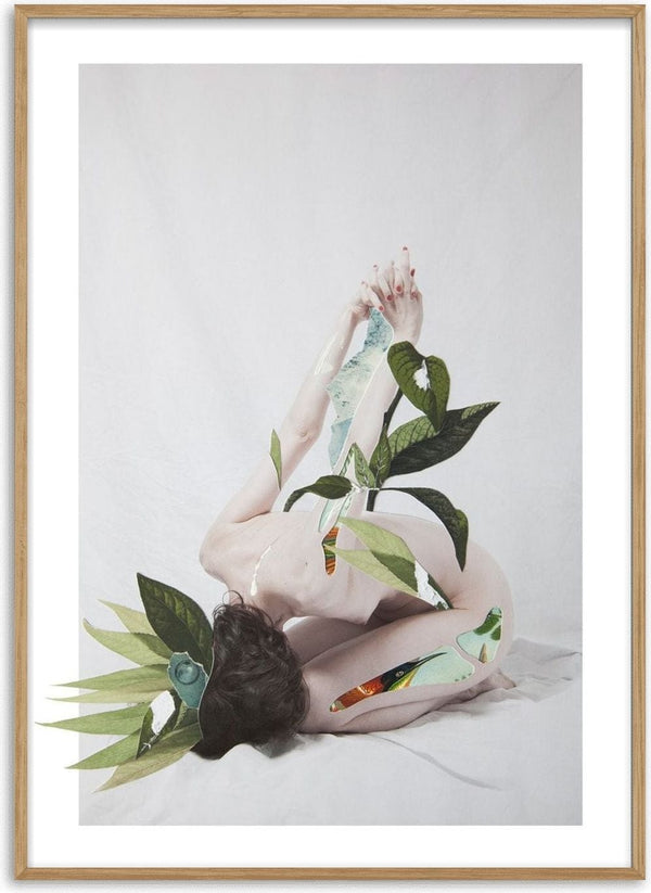 Letargo II by Rocio Montoya - nude figure bending back with green leaves growing from her body