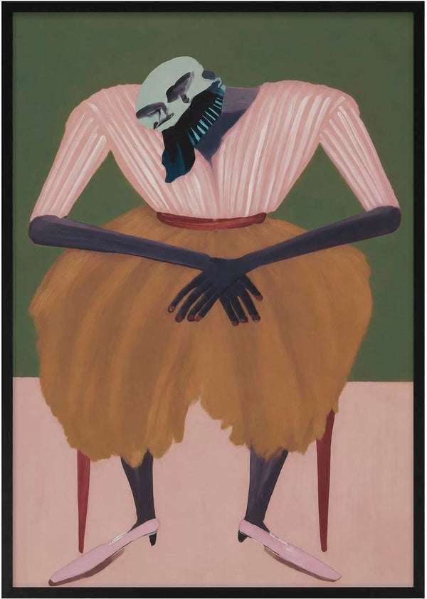 Miss Ochre seated woman portrait poster by Martin Zen