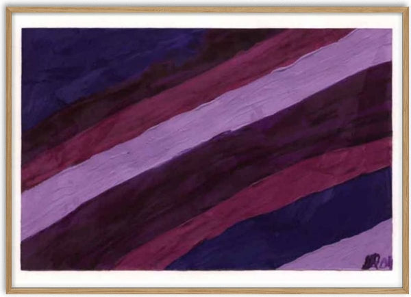 Purple Lines by rainbowuniverse - diagonal painted bands in indigo, plum, aubergine and pale lavender