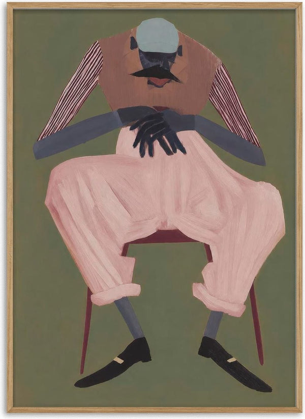 The Long Wait seated figure portrait poster by Martin Zen