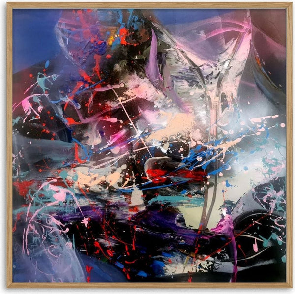 The Wonderful Morning Dreams of Alice (59) by Ovidiu Kloska - abstract of lavender and pink with splashes of red, cobalt and white