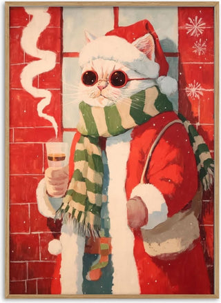 White Cat Santa Claus