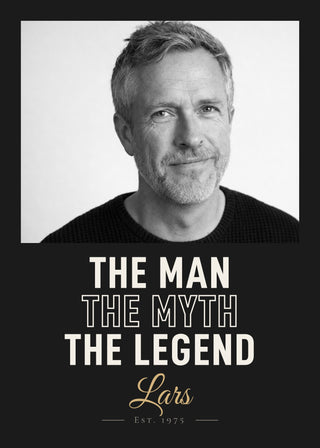 The Man, The Myth, The Legend personalised photo poster – Charcoal